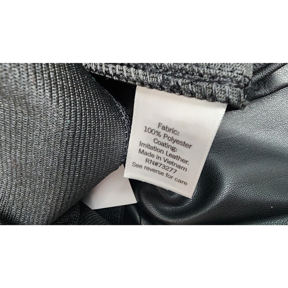 Nine West Faux Leather Leggings Womens Medium Black High Rise Seamed Pull On - Picture 5 of 10